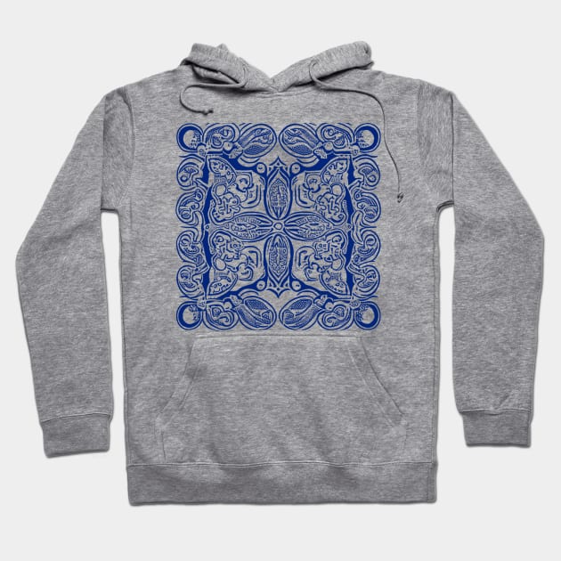 Paisley Print - Blue Aesthetic Hoodie by BubbleMench